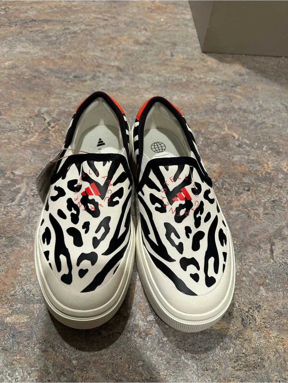 Adidas x Stella McCartney Women's Slip-On Animal Print Canvas Sneakers